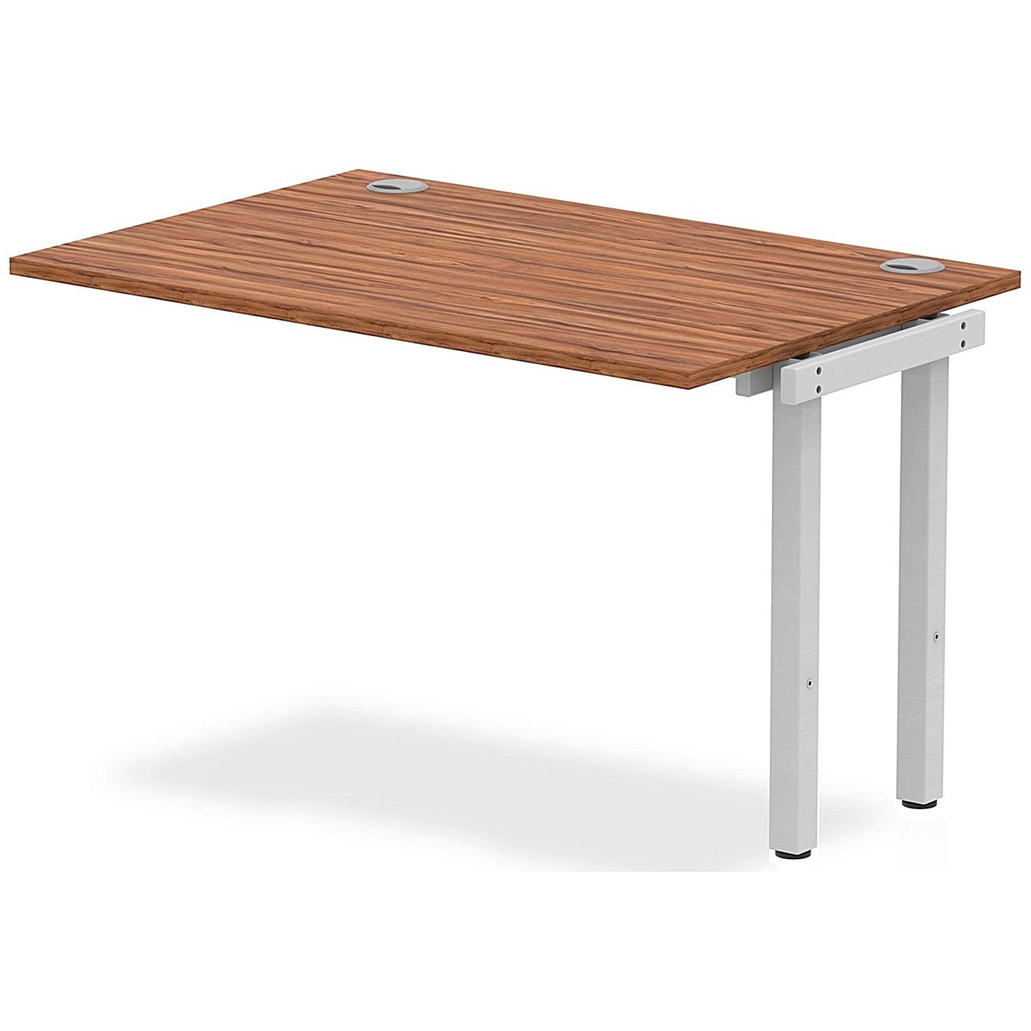 Impulse Bench Single Row Ext Kit 1200 Silver Frame Office Bench Desk Walnut Easy2Order : IB00356