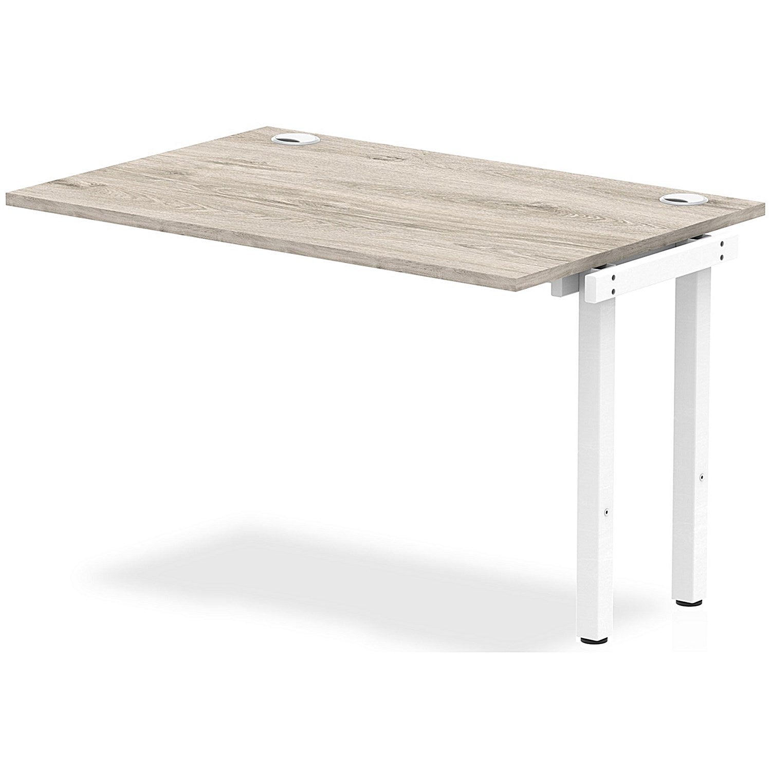 Impulse Bench Single Row Ext Kit 1200 White Frame Office Bench Desk Grey Oak Easy2Order : IB00359
