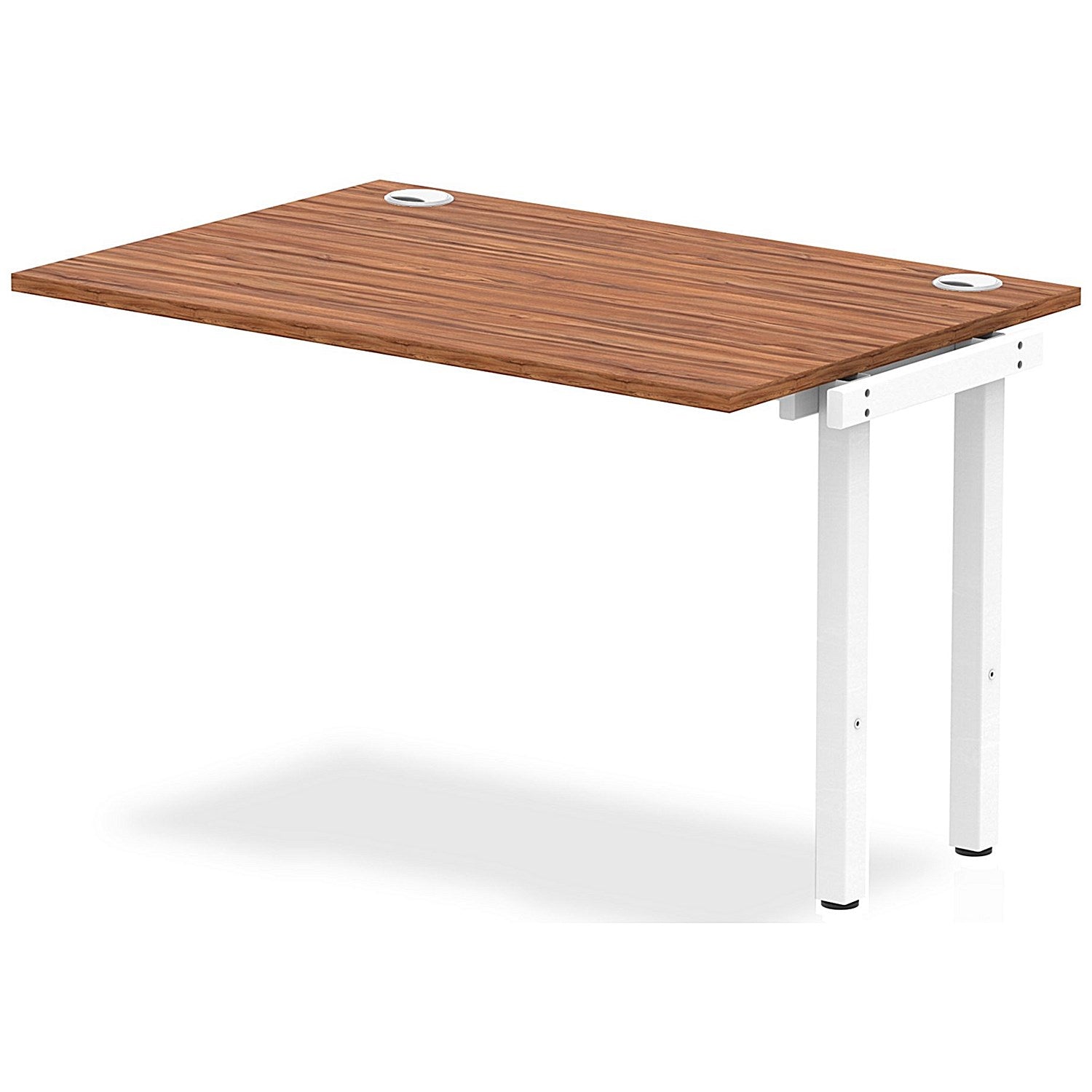 Impulse Bench Single Row Ext Kit 1200 White Frame Office Bench Desk Walnut Easy2Order : IB00362