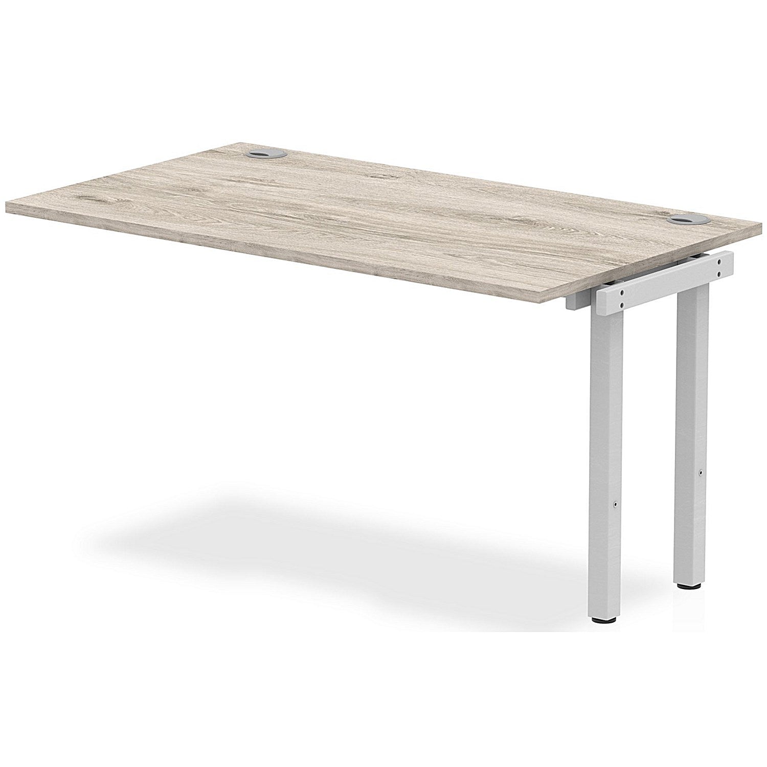 Impulse Bench Single Row Ext Kit 1400 Silver Frame Office Bench Desk Grey Oak Easy2Order : IB00365