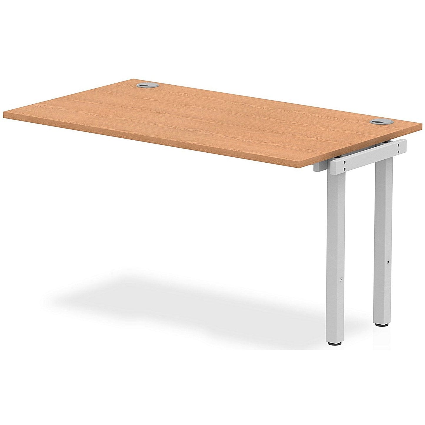 Impulse Bench Single Row Ext Kit 1400 Silver Frame Office Bench Desk Oak Easy2Order : IB00367
