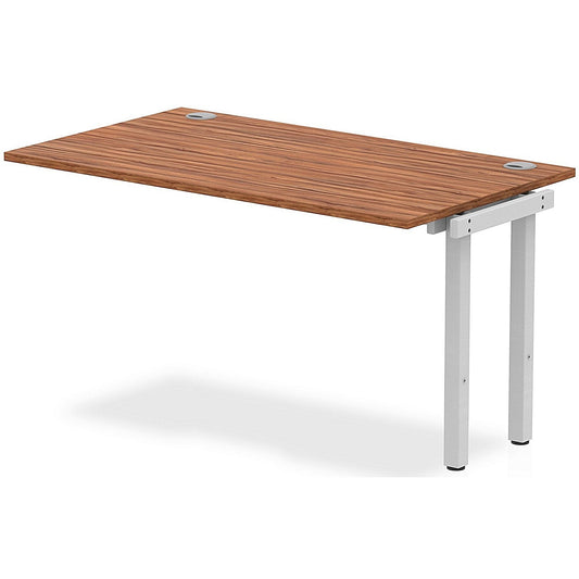 Impulse Bench Single Row Ext Kit 1400 Silver Frame Office Bench Desk Walnut Easy2Order : IB00368
