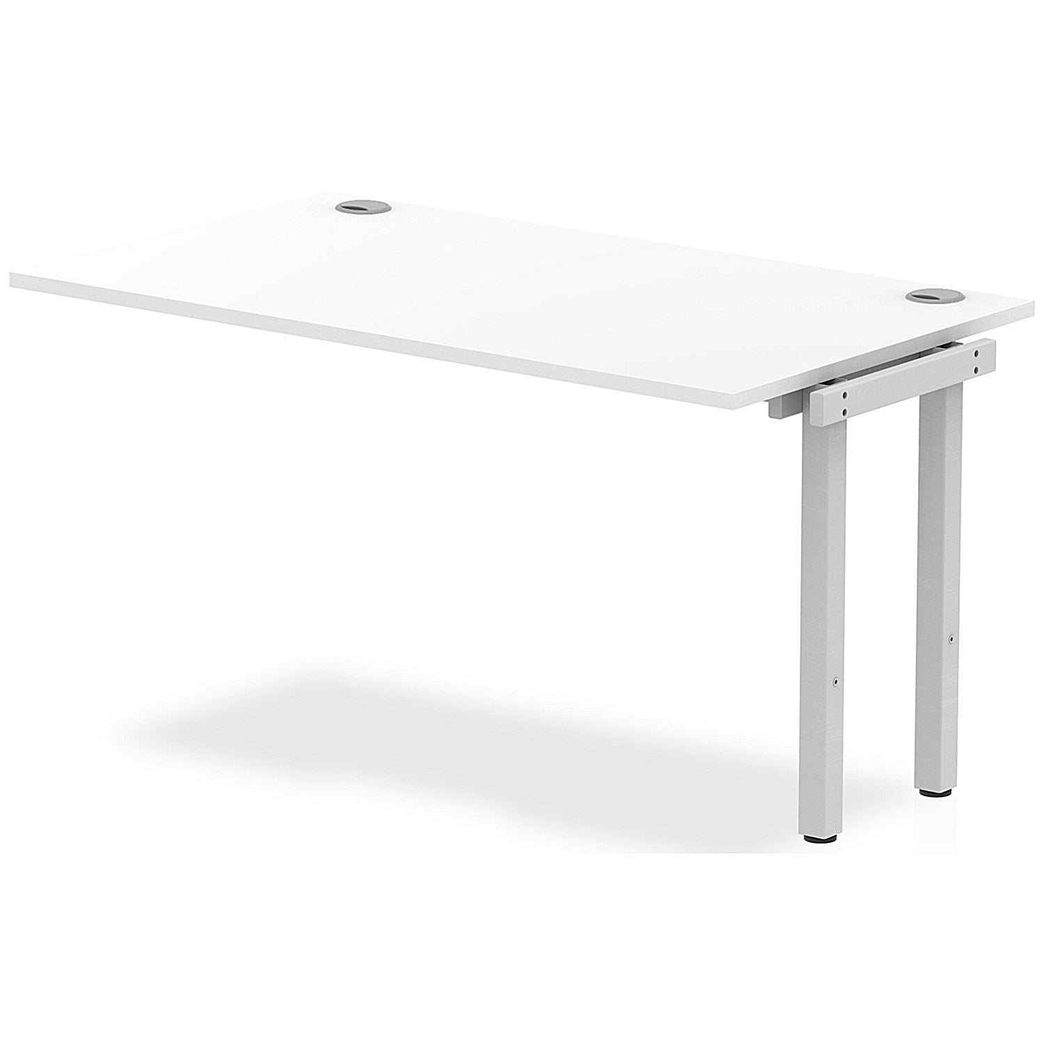 Impulse Bench Single Row Ext Kit 1400 Silver Frame Office Bench Desk White Easy2Order : IB00369