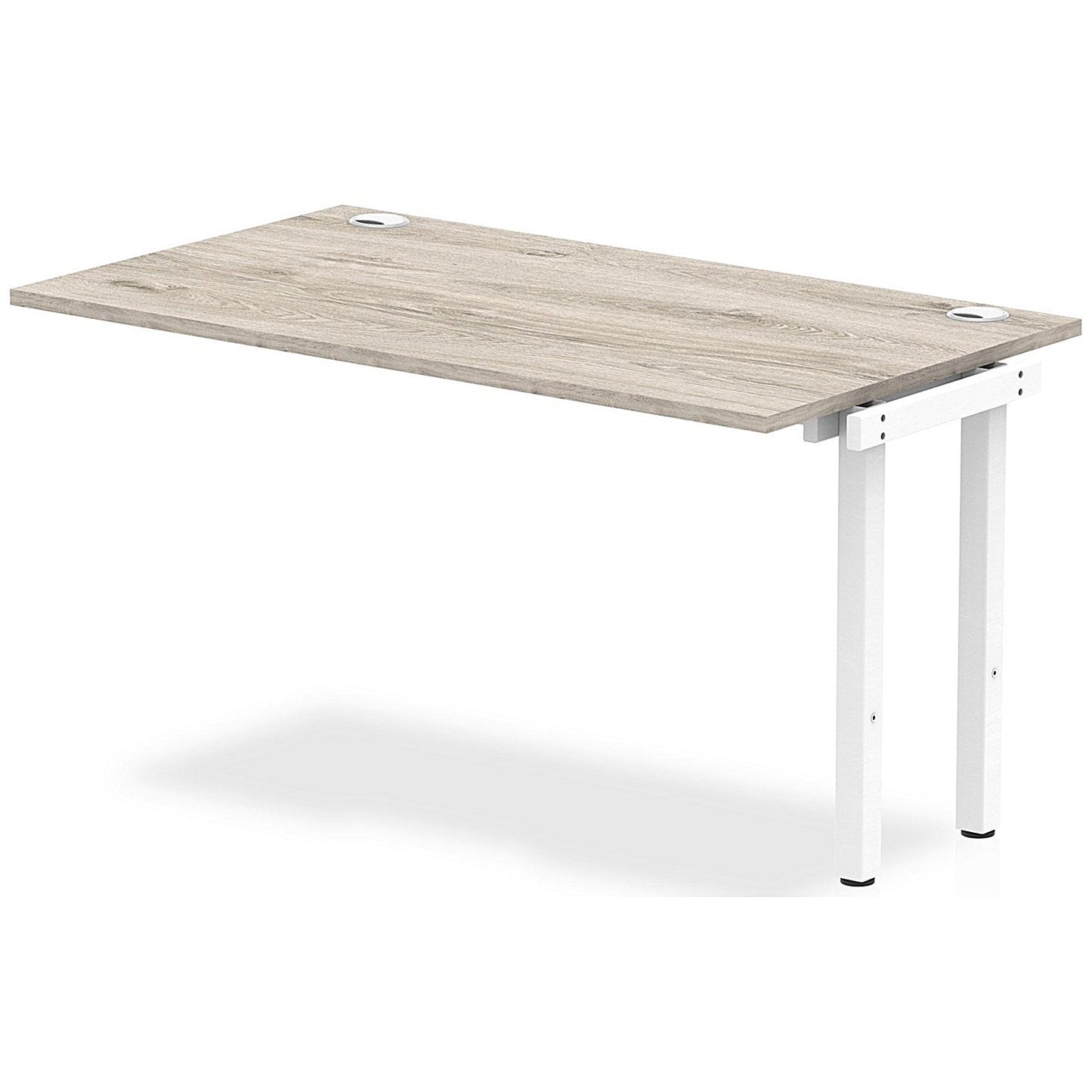 Impulse Bench Single Row Ext Kit 1400 White Frame Office Bench Desk Grey Oak Easy2Order : IB00371
