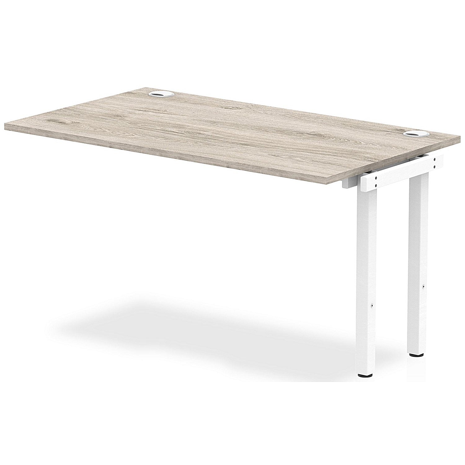 Impulse Bench Single Row Ext Kit 1400 White Frame Office Bench Desk Grey Oak Easy2Order : IB00371
