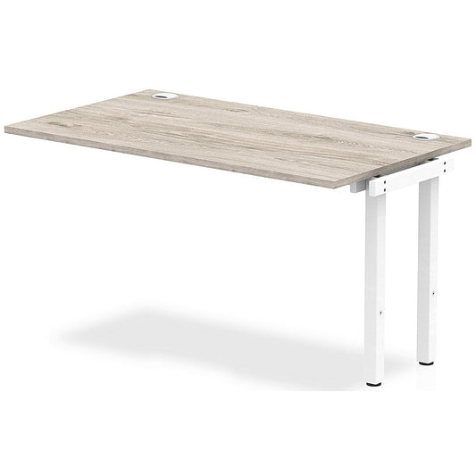 Impulse Bench Single Row Ext Kit 1400 White Frame Office Bench Desk Grey Oak Easy2Order : IB00371