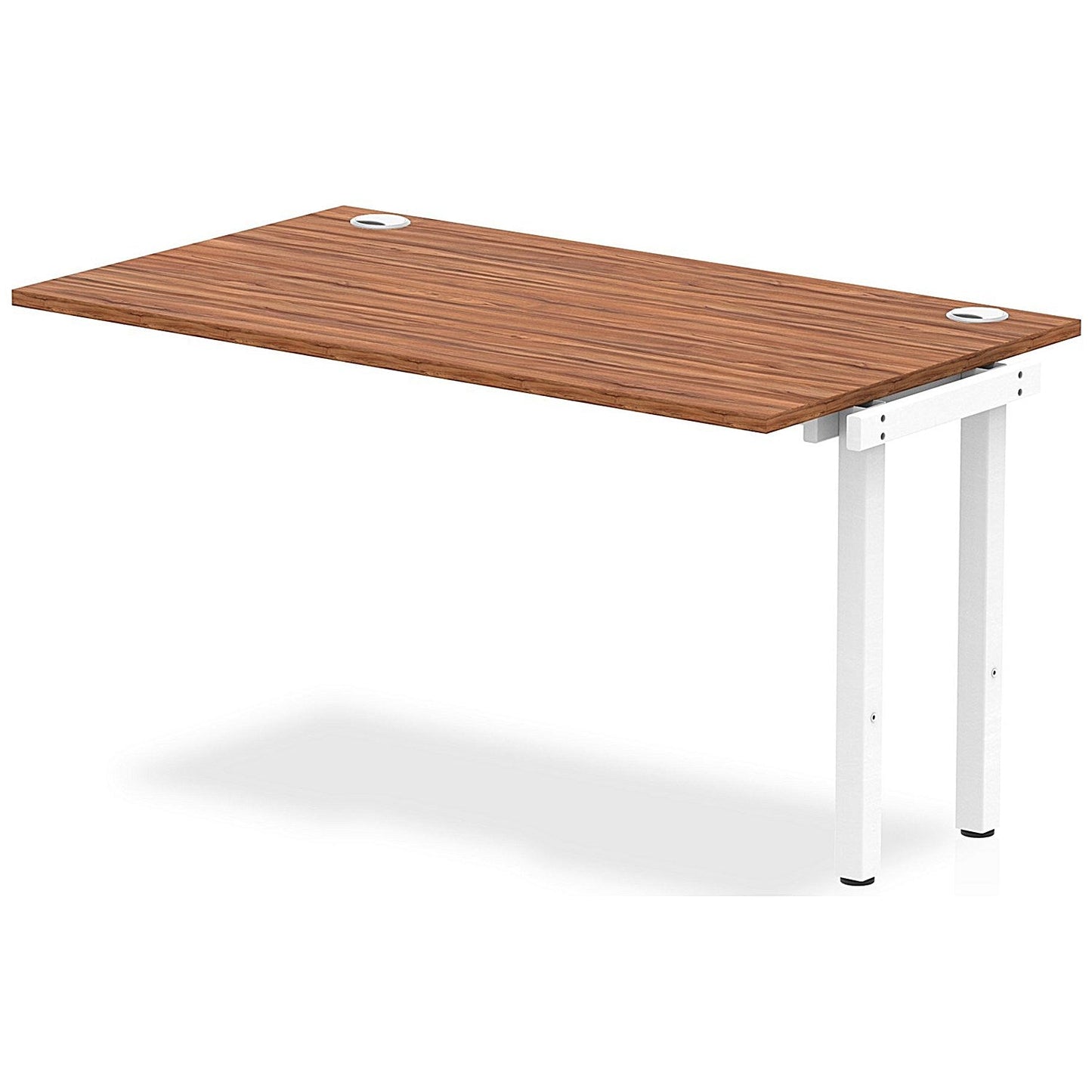 Impulse Bench Single Row Ext Kit 1400 White Frame Office Bench Desk Walnut Easy2Order : IB00374