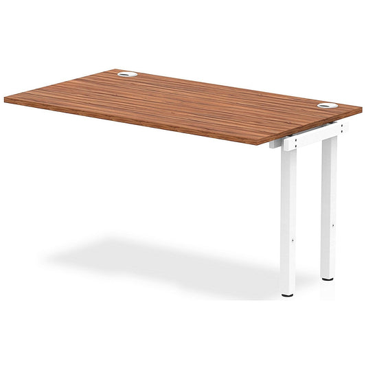 Impulse Bench Single Row Ext Kit 1400 White Frame Office Bench Desk Walnut Easy2Order : IB00374