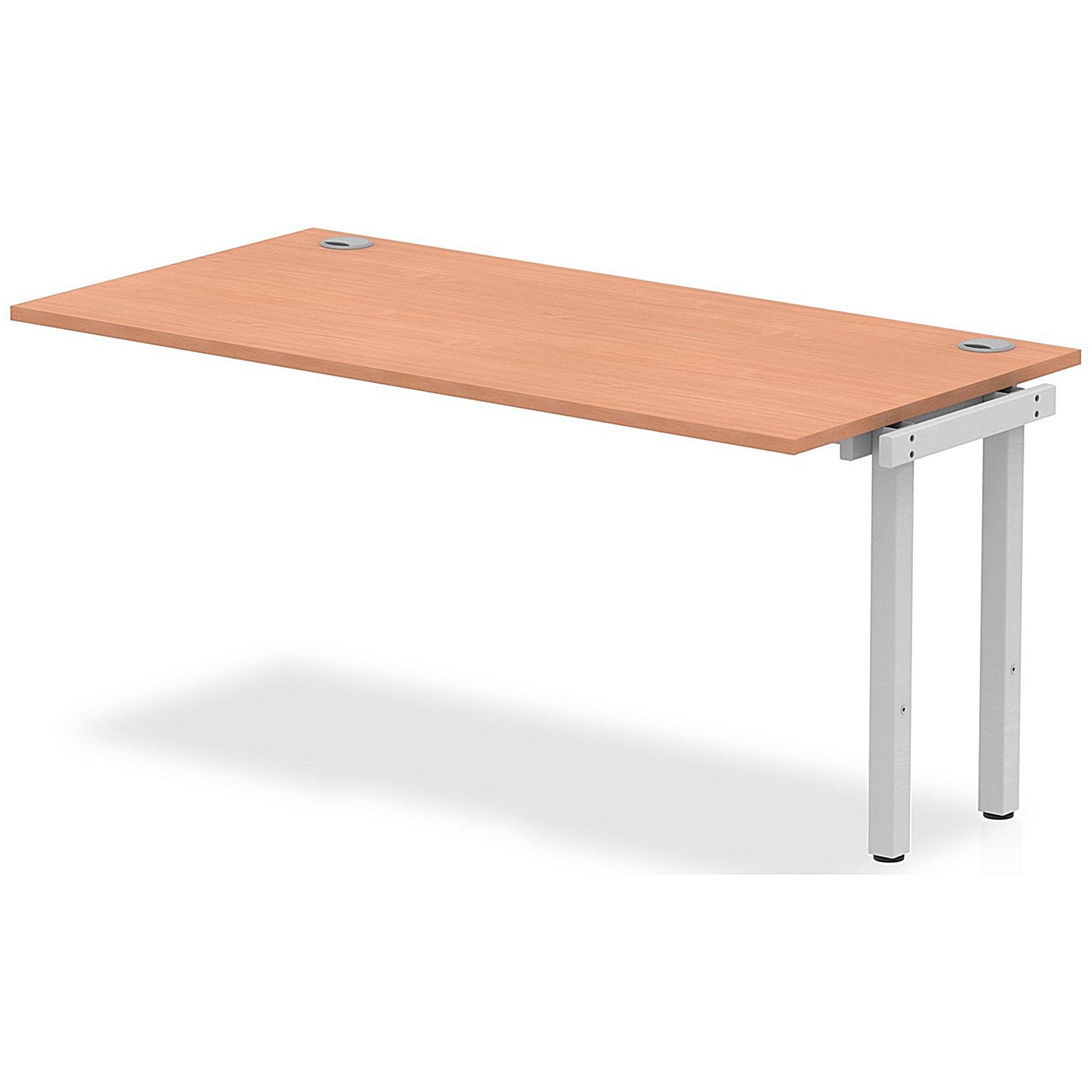 Impulse Bench Single Row Ext Kit 1600 Silver Frame Office Bench Desk Beech Easy2Order : IB00376