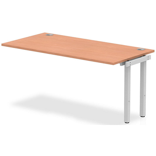 Impulse Bench Single Row Ext Kit 1600 Silver Frame Office Bench Desk Beech Easy2Order : IB00376