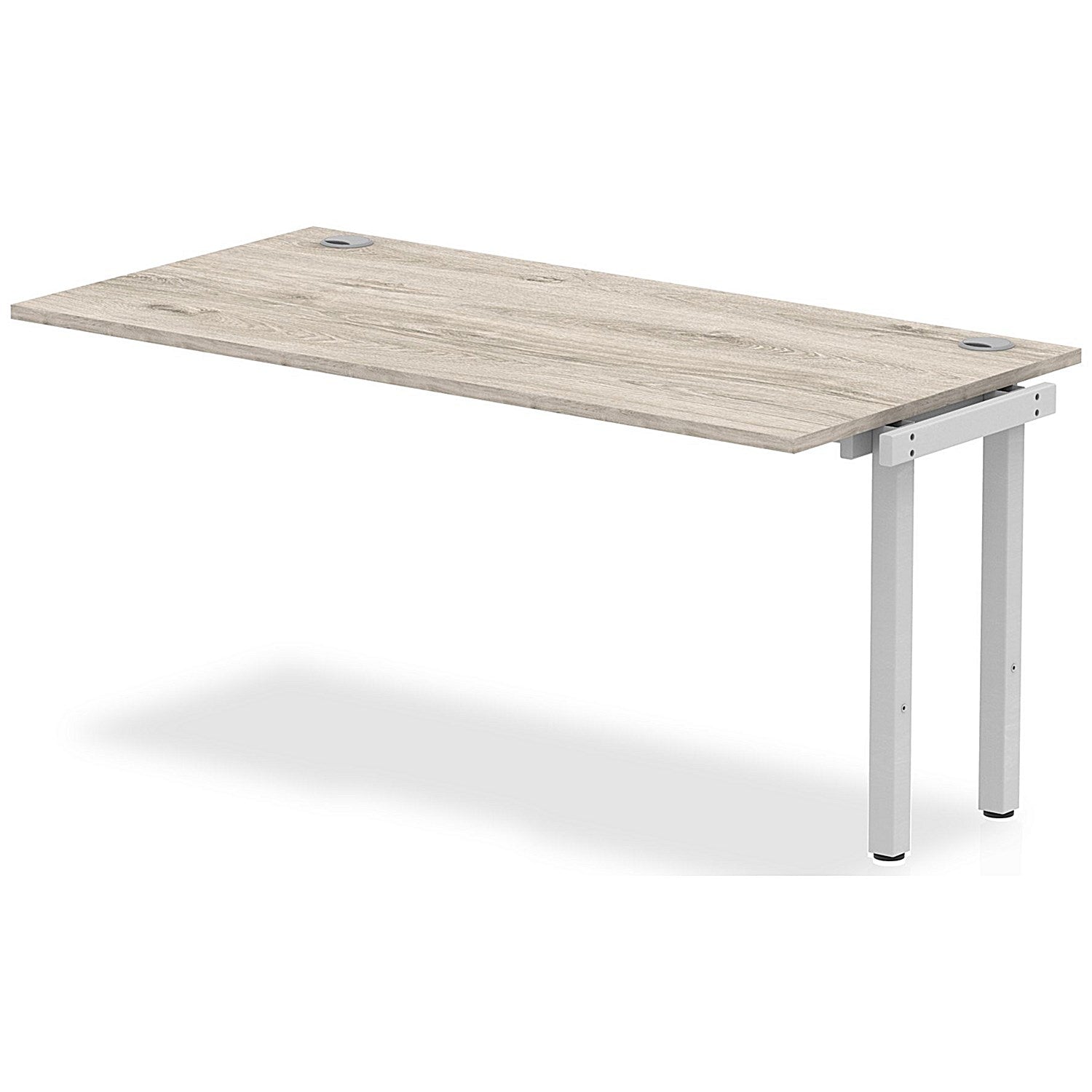 Impulse Bench Single Row Ext Kit 1600 Silver Frame Office Bench Desk Grey Oak Easy2Order : IB00377