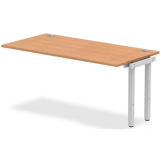 Impulse Bench Single Row Ext Kit 1600 Silver Frame Office Bench Desk Oak Easy2Order : IB00379