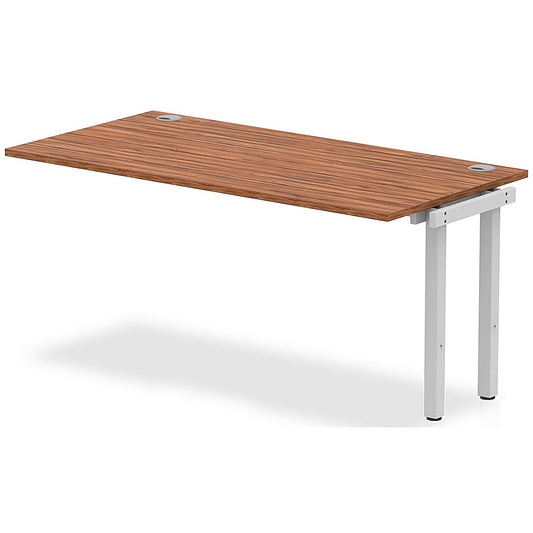 Impulse Bench Single Row Ext Kit 1600 Silver Frame Office Bench Desk Walnut Easy2Order : IB00380