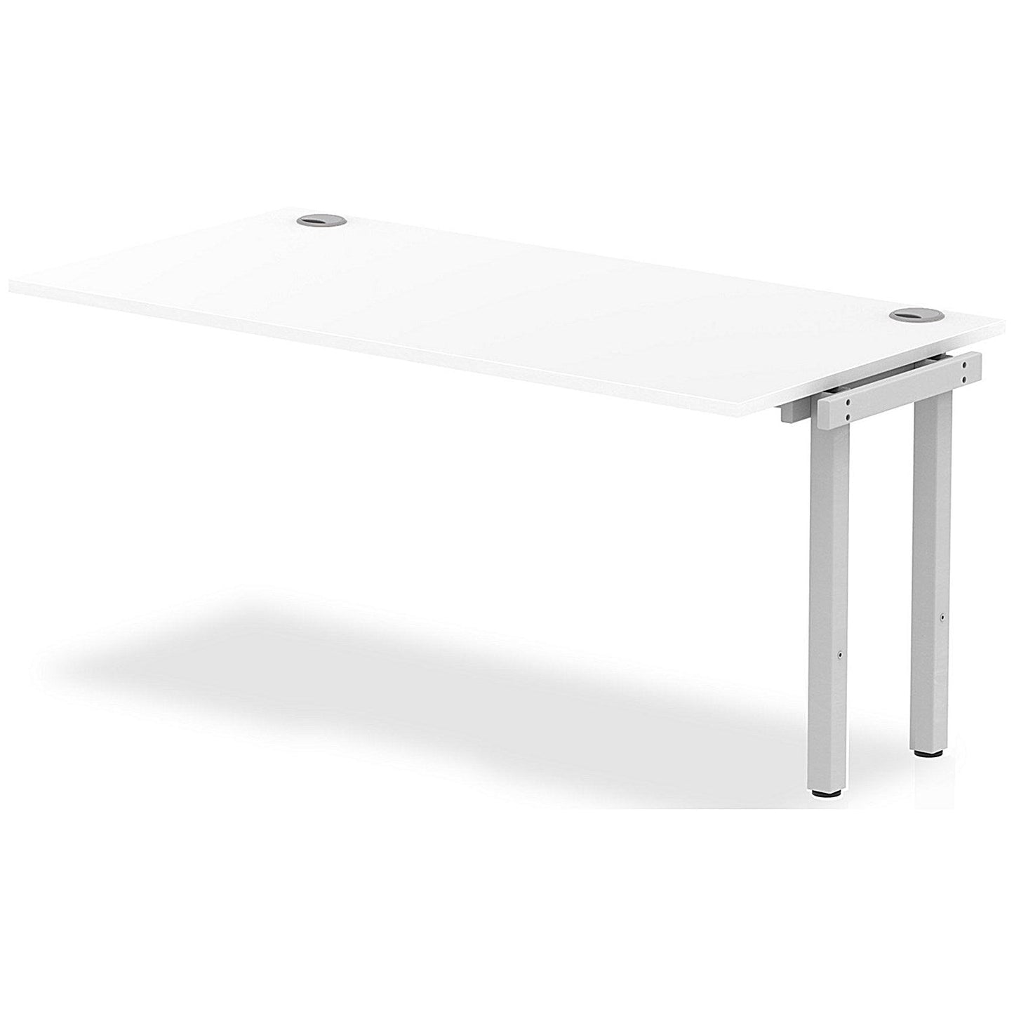 Impulse Bench Single Row Ext Kit 1600 Silver Frame Office Bench Desk White Easy2Order : IB00381