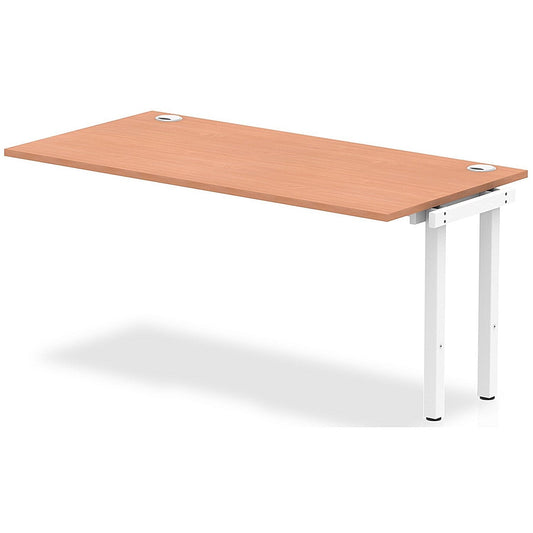 Impulse Bench Single Row Ext Kit 1600 White Frame Office Bench Desk Beech Easy2Order : IB00382