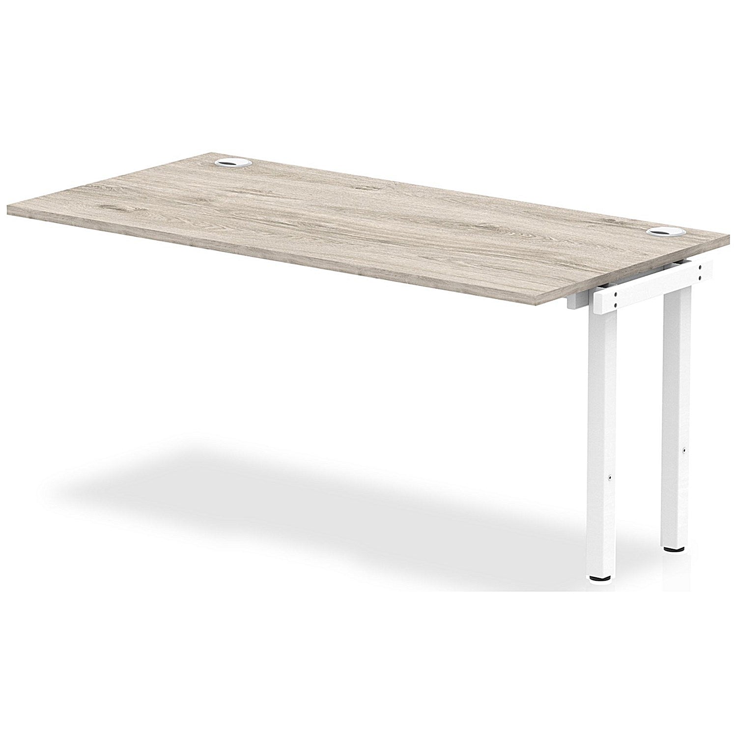 Impulse Bench Single Row Ext Kit 1600 White Frame Office Bench Desk Grey Oak Easy2Order : IB00383