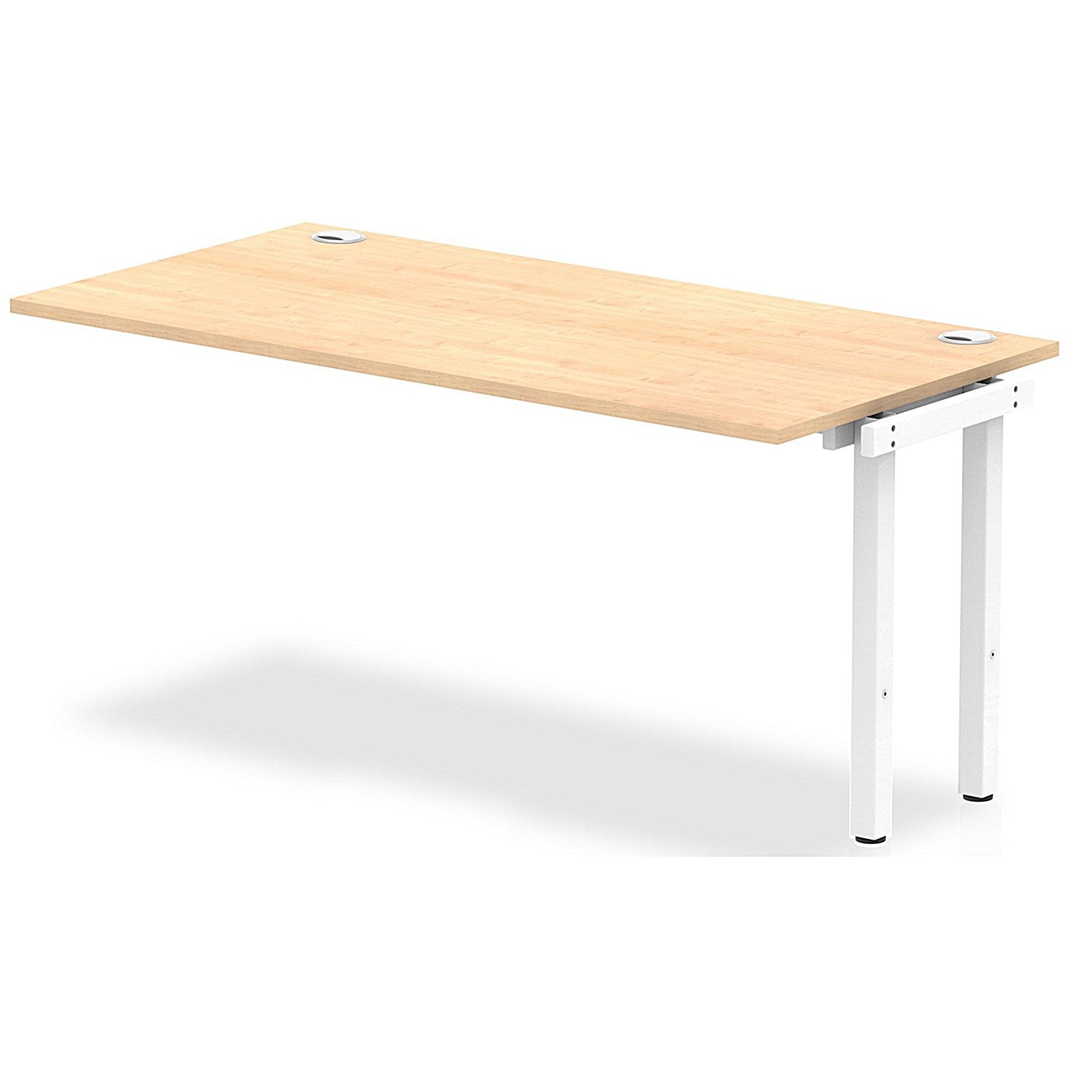 Impulse Bench Single Row Ext Kit 1600 White Frame Office Bench Desk Maple Easy2Order : IB00384
