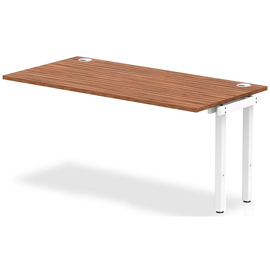 Impulse Bench Single Row Ext Kit 1600 White Frame Office Bench Desk Walnut Easy2Order : IB00386
