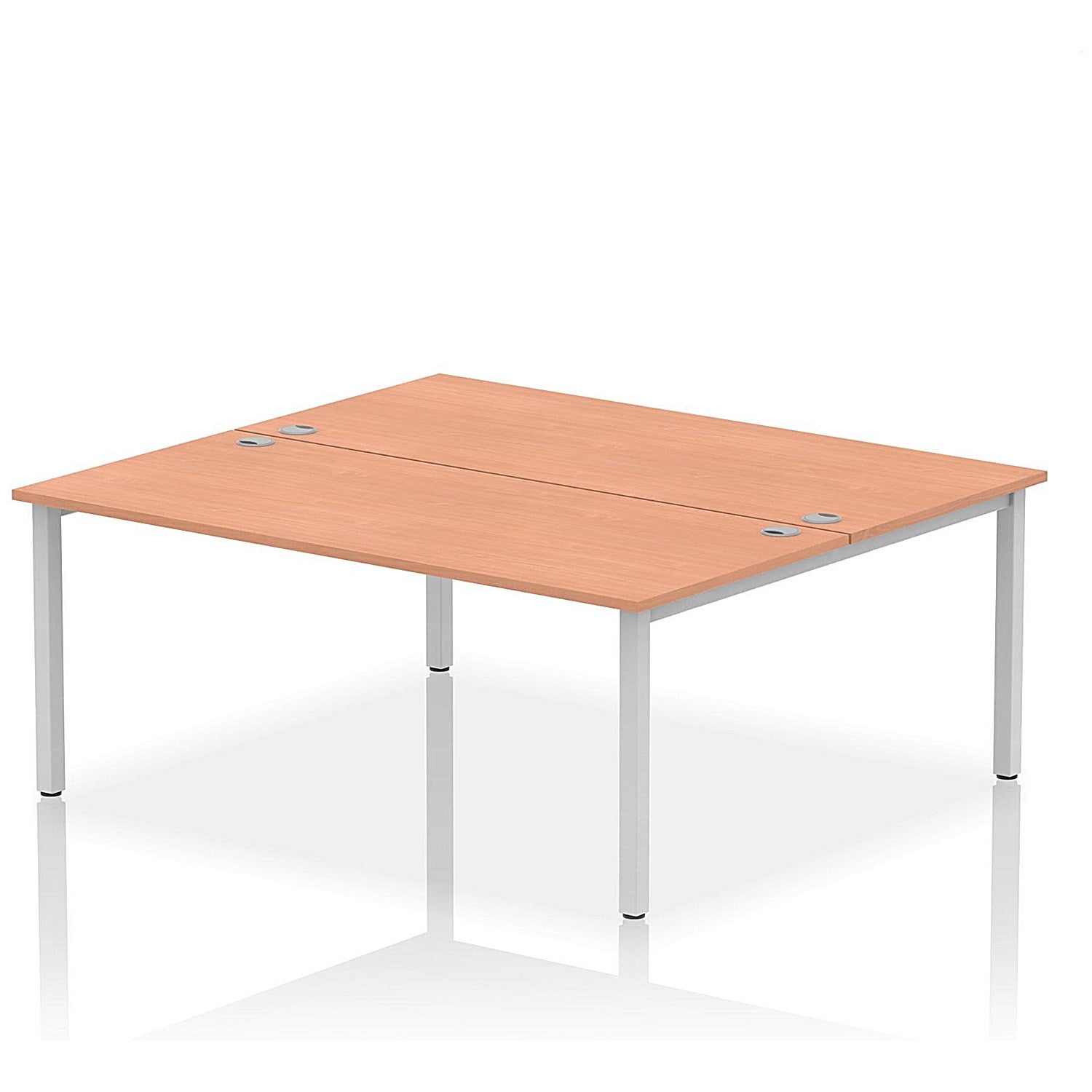 Impulse Bench B2B 2 Person 1800 Silver Frame Office Bench Desk Beech Easy2Order : IB00388