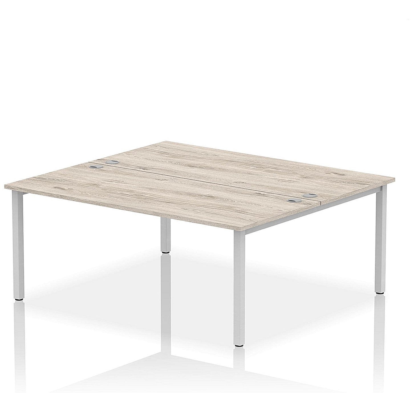 Impulse Bench B2B 2 Person 1800 Silver Frame Office Bench Desk Grey Oak Easy2Order : IB00389