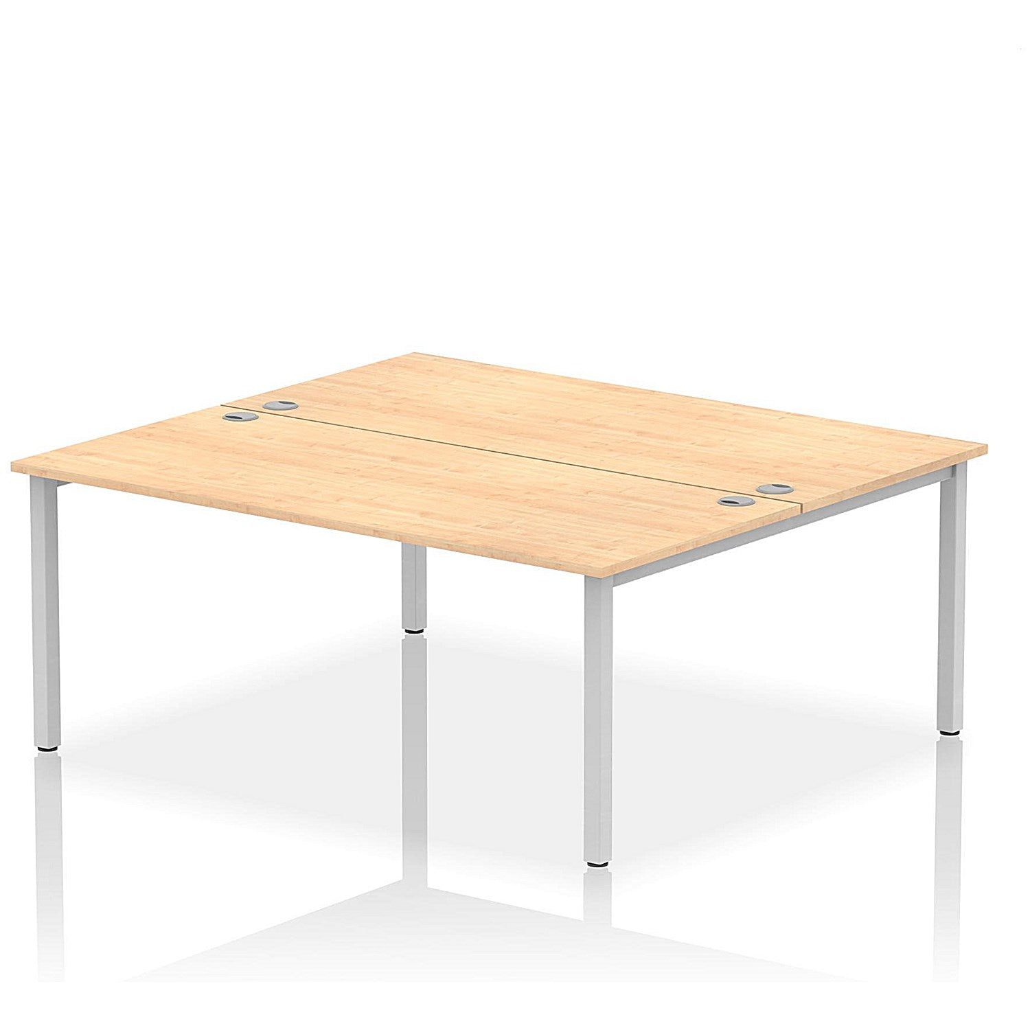 Impulse Bench B2B 2 Person 1800 Silver Frame Office Bench Desk Maple Easy2Order : IB00390