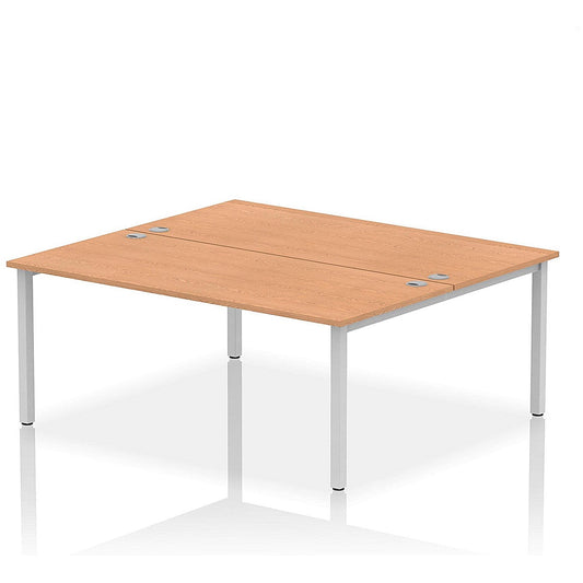 Impulse Bench B2B 2 Person 1800 Silver Frame Office Bench Desk Oak Easy2Order : IB00391