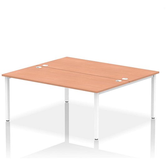 Impulse Bench B2B 2 Person 1800 White Frame Office Bench Desk Beech Easy2Order : IB00394