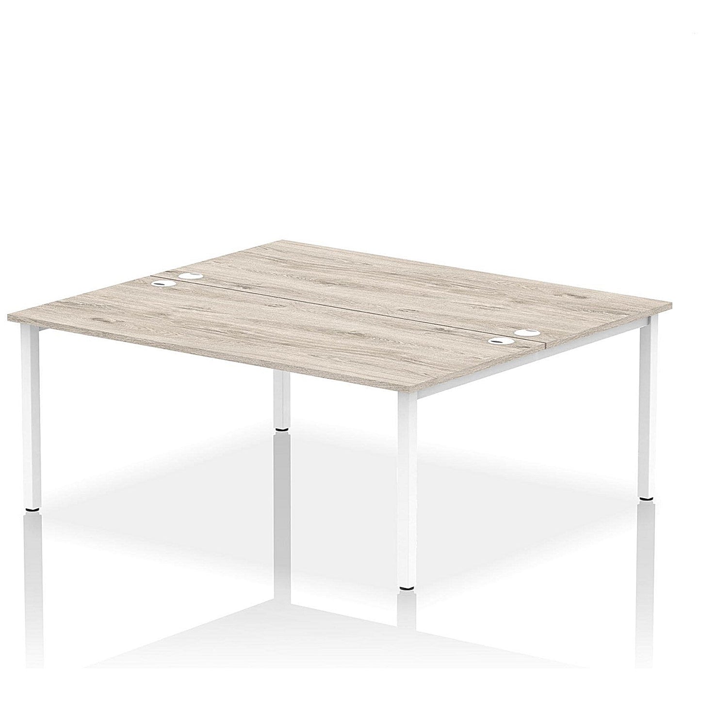 Impulse Bench B2B 2 Person 1800 White Frame Office Bench Desk Grey Oak Easy2Order : IB00395