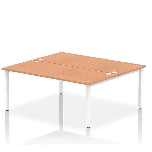 Impulse Bench B2B 2 Person 1800 White Frame Office Bench Desk Oak Easy2Order : IB00397