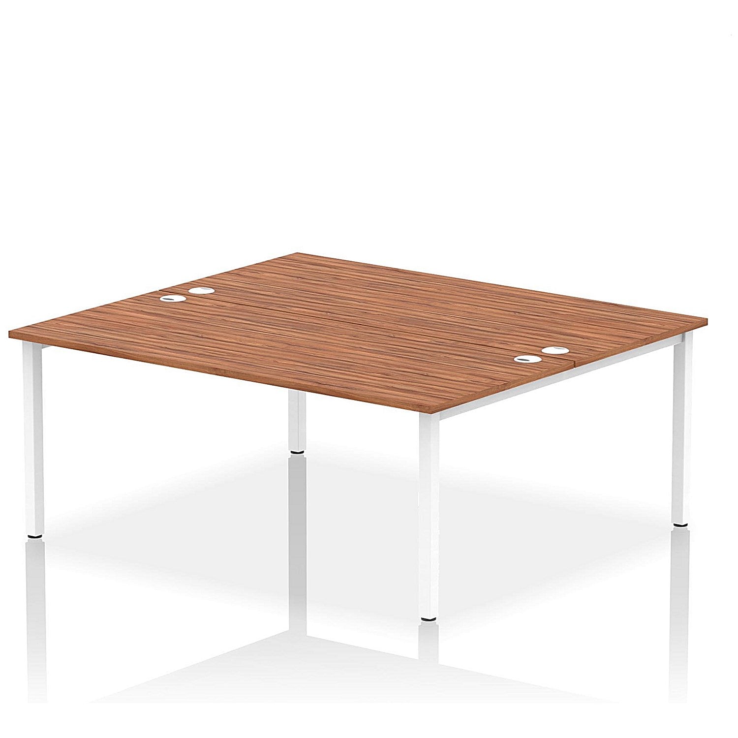Impulse Bench B2B 2 Person 1800 White Frame Office Bench Desk Walnut Easy2Order : IB00398