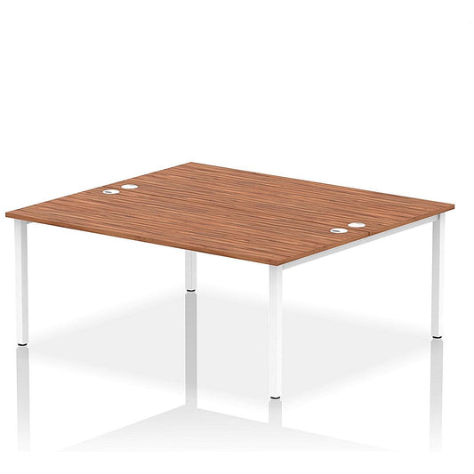 Impulse Bench B2B 2 Person 1800 White Frame Office Bench Desk Walnut Easy2Order : IB00398
