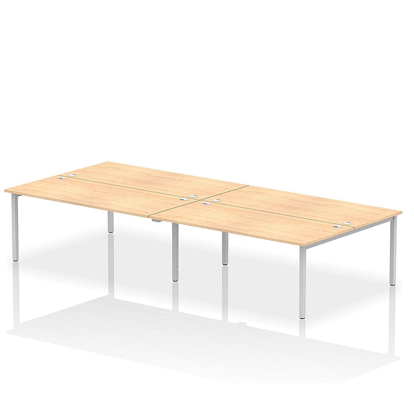 Impulse Bench B2B 4 Person 1800 Silver Frame Office Bench Desk Maple Easy2Order : IB00402