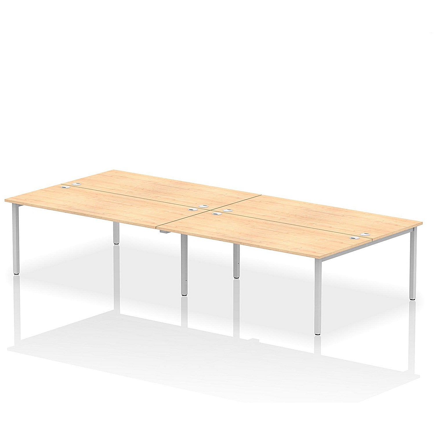 Impulse Bench B2B 4 Person 1800 Silver Frame Office Bench Desk Maple Easy2Order : IB00402