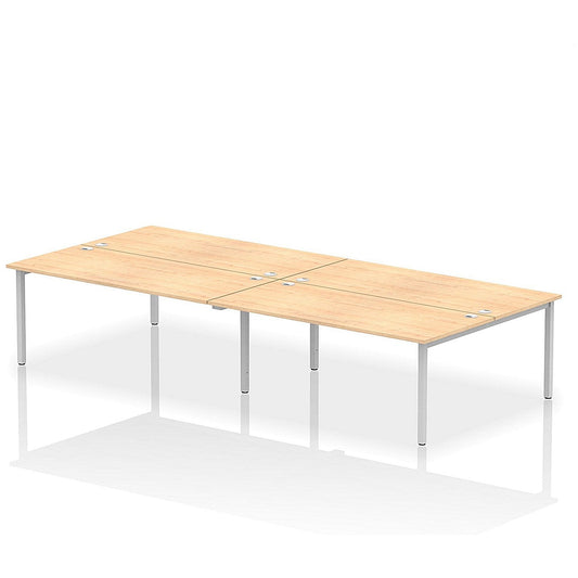 Impulse Bench B2B 4 Person 1800 Silver Frame Office Bench Desk Maple Easy2Order : IB00402