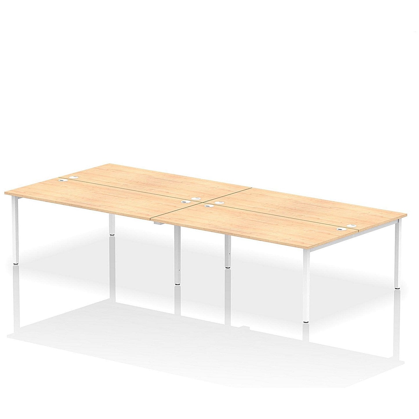 Impulse Bench B2B 4 Person 1800 White Frame Office Bench Desk Maple Easy2Order : IB00408