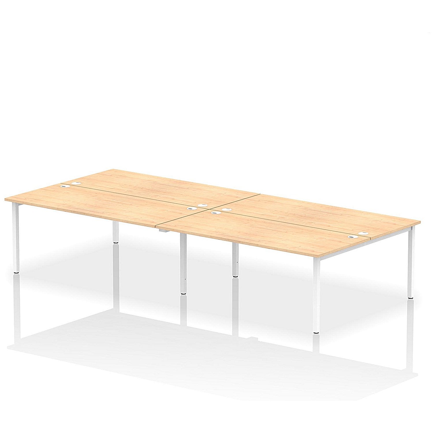 Impulse Bench B2B 4 Person 1800 White Frame Office Bench Desk Maple Easy2Order : IB00408