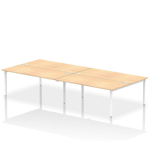 Impulse Bench B2B 4 Person 1800 White Frame Office Bench Desk Maple Easy2Order : IB00408