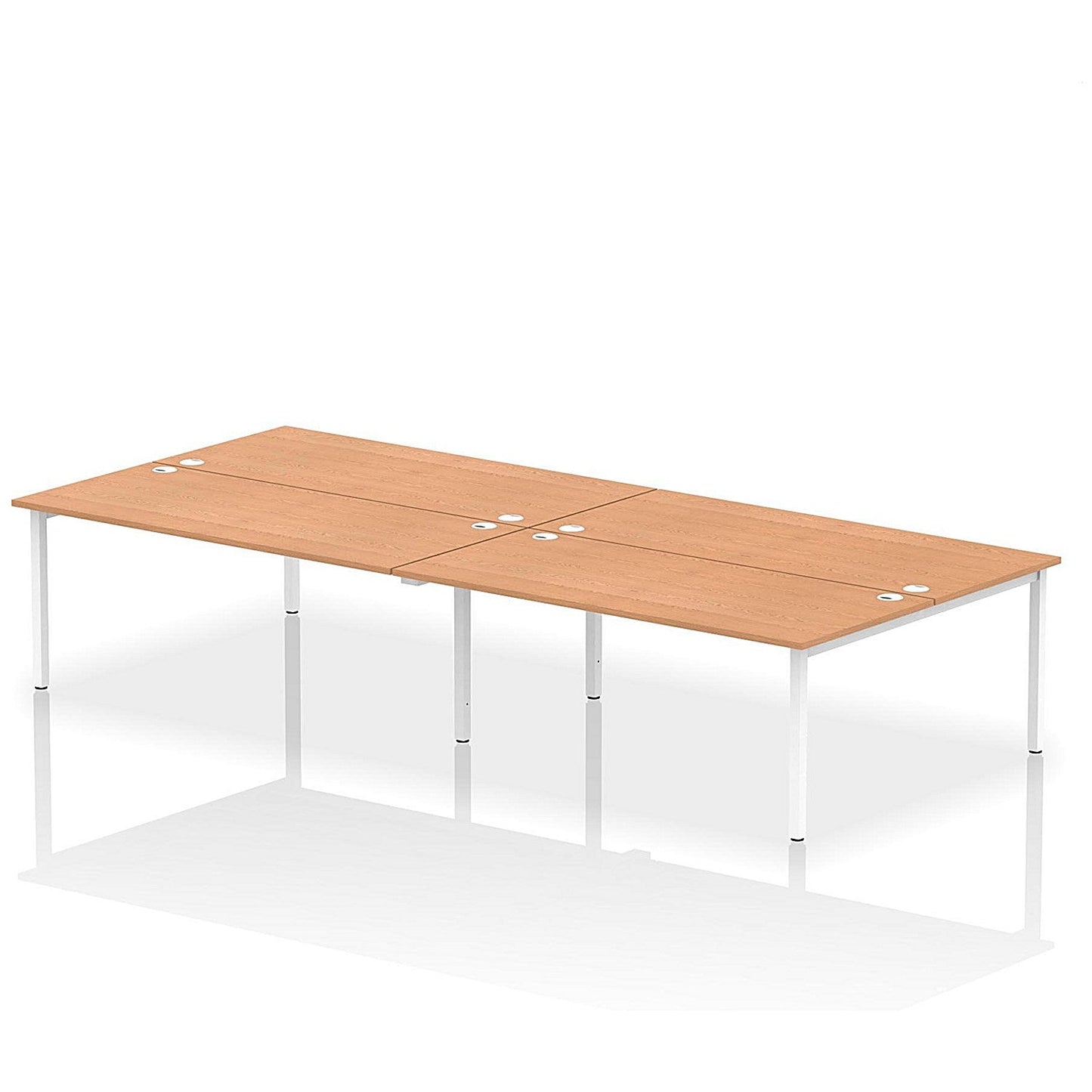 Impulse Bench B2B 4 Person 1800 White Frame Office Bench Desk Oak Easy2Order : IB00409