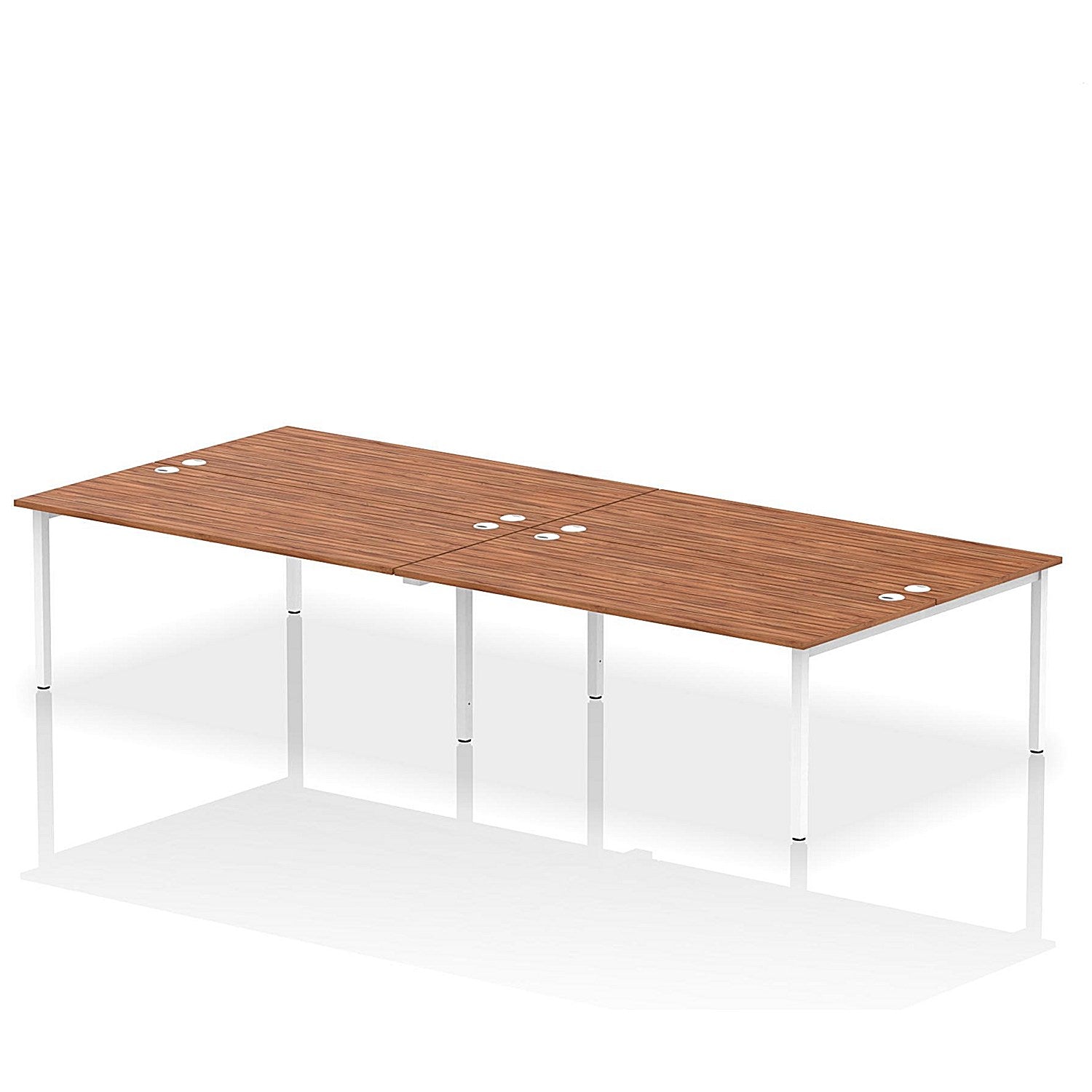 Impulse Bench B2B 4 Person 1800 White Frame Office Bench Desk Walnut Easy2Order : IB00410