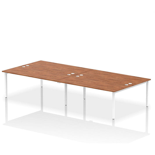 Impulse Bench B2B 4 Person 1800 White Frame Office Bench Desk Walnut Easy2Order : IB00410