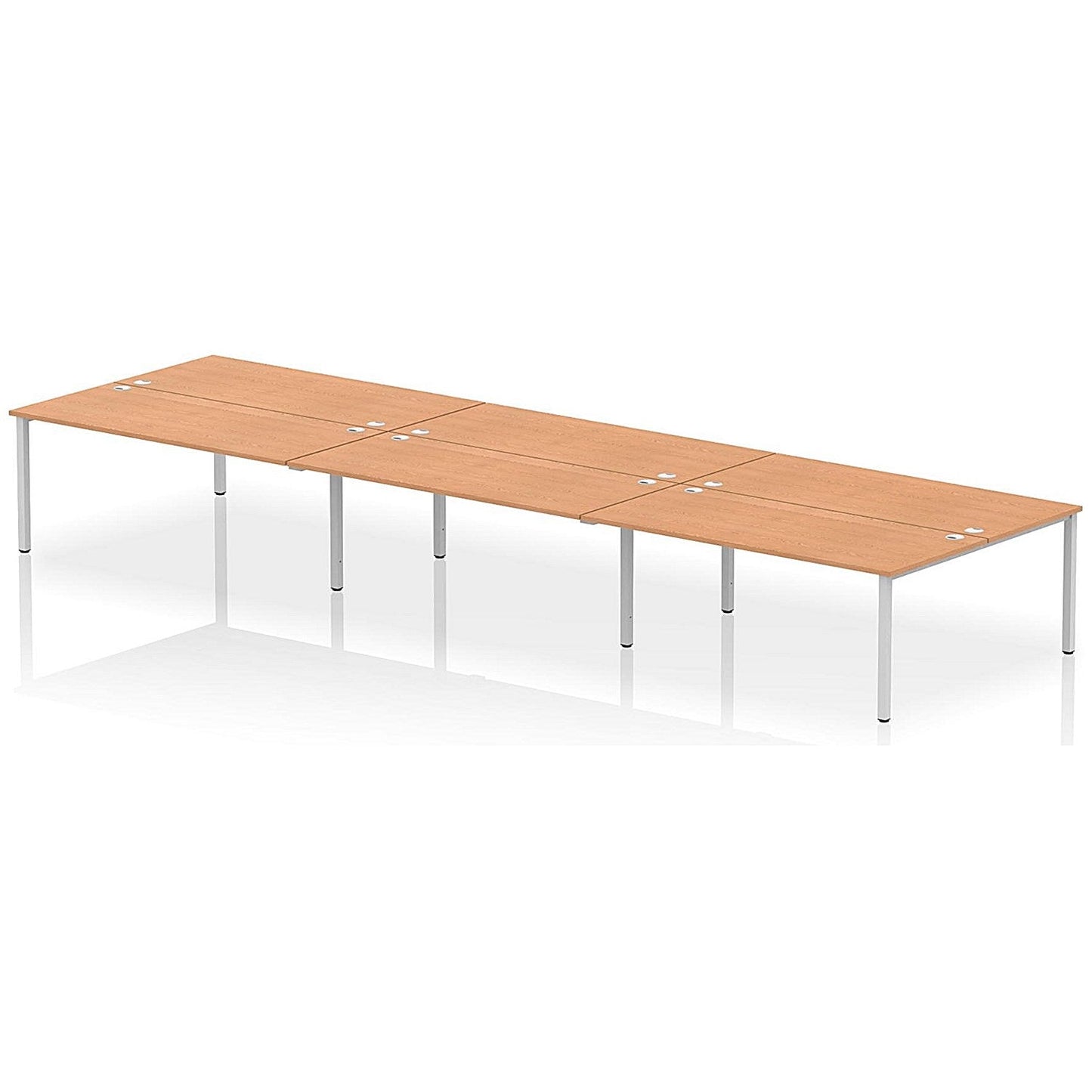 Impulse Bench B2B 6 Person 1800 Silver Frame Office Bench Desk Oak Easy2Order : IB00415