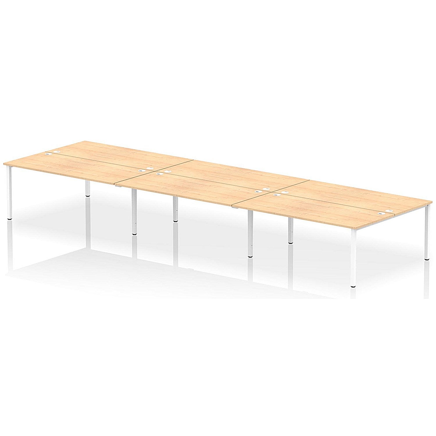 Impulse Bench B2B 6 Person 1800 White Frame Office Bench Desk Maple Easy2Order : IB00420