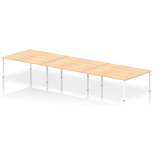 Impulse Bench B2B 6 Person 1800 White Frame Office Bench Desk Maple Easy2Order : IB00420