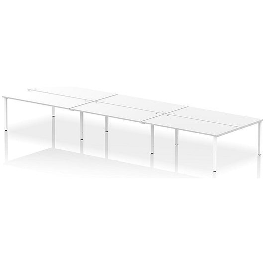 Impulse Bench B2B 6 Person 1800 White Frame Office Bench Desk White Easy2Order : IB00423