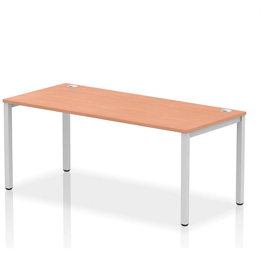 Impulse Bench Single Row 1800 Silver Frame Office Bench Desk Beech Easy2Order : IB00436