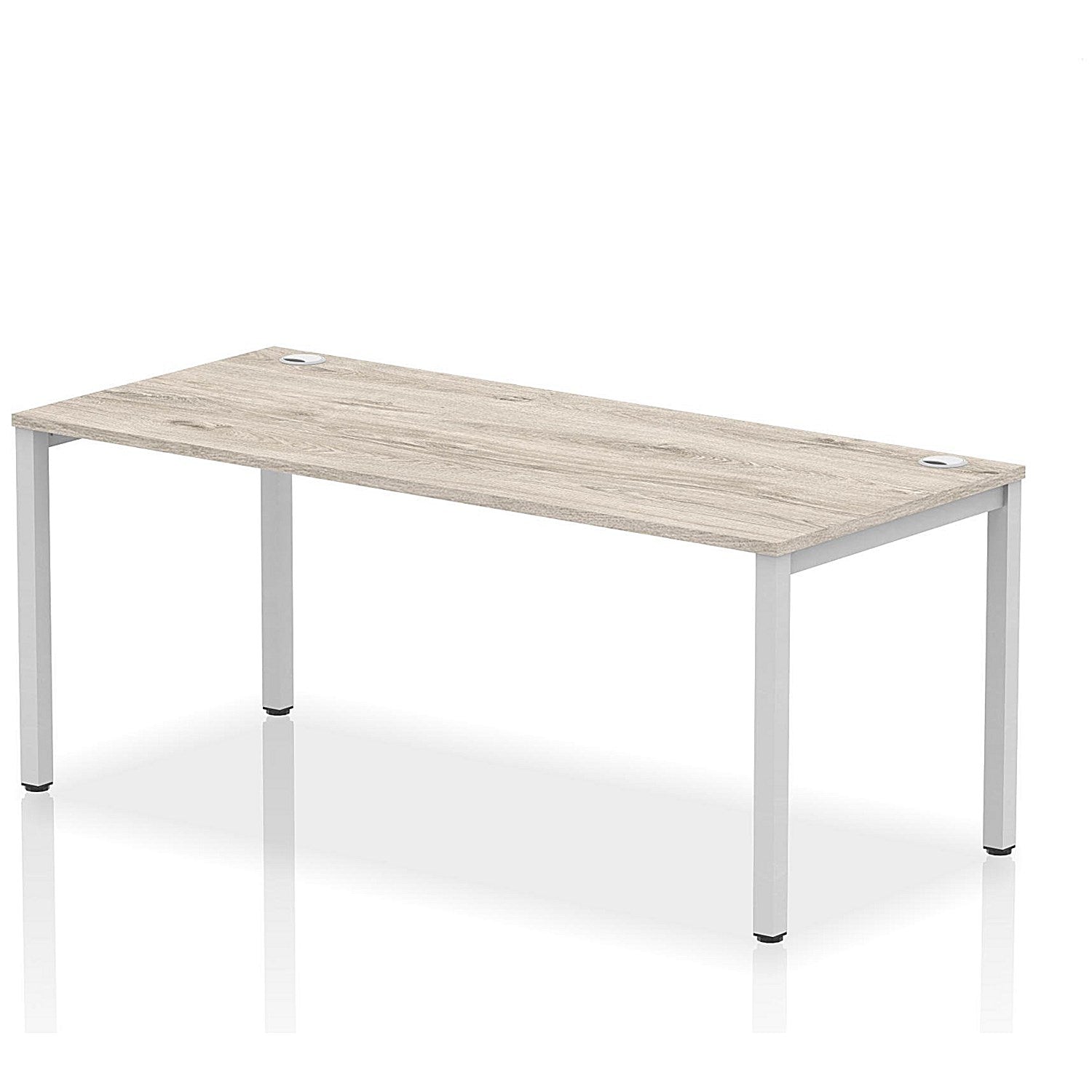 Impulse Bench Single Row 1800 Silver Frame Office Bench Desk Grey Oak Easy2Order : IB00437