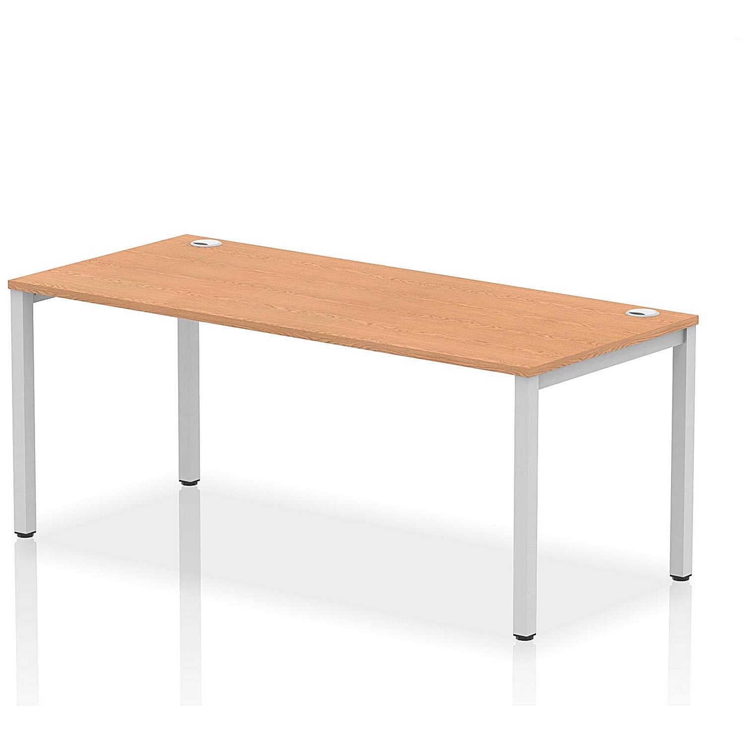 Impulse Bench Single Row 1800 Silver Frame Office Bench Desk Oak Easy2Order : IB00439