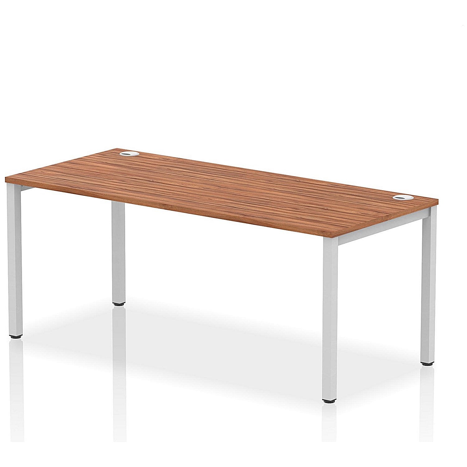 Impulse Bench Single Row 1800 Silver Frame Office Bench Desk Walnut Easy2Order : IB00440