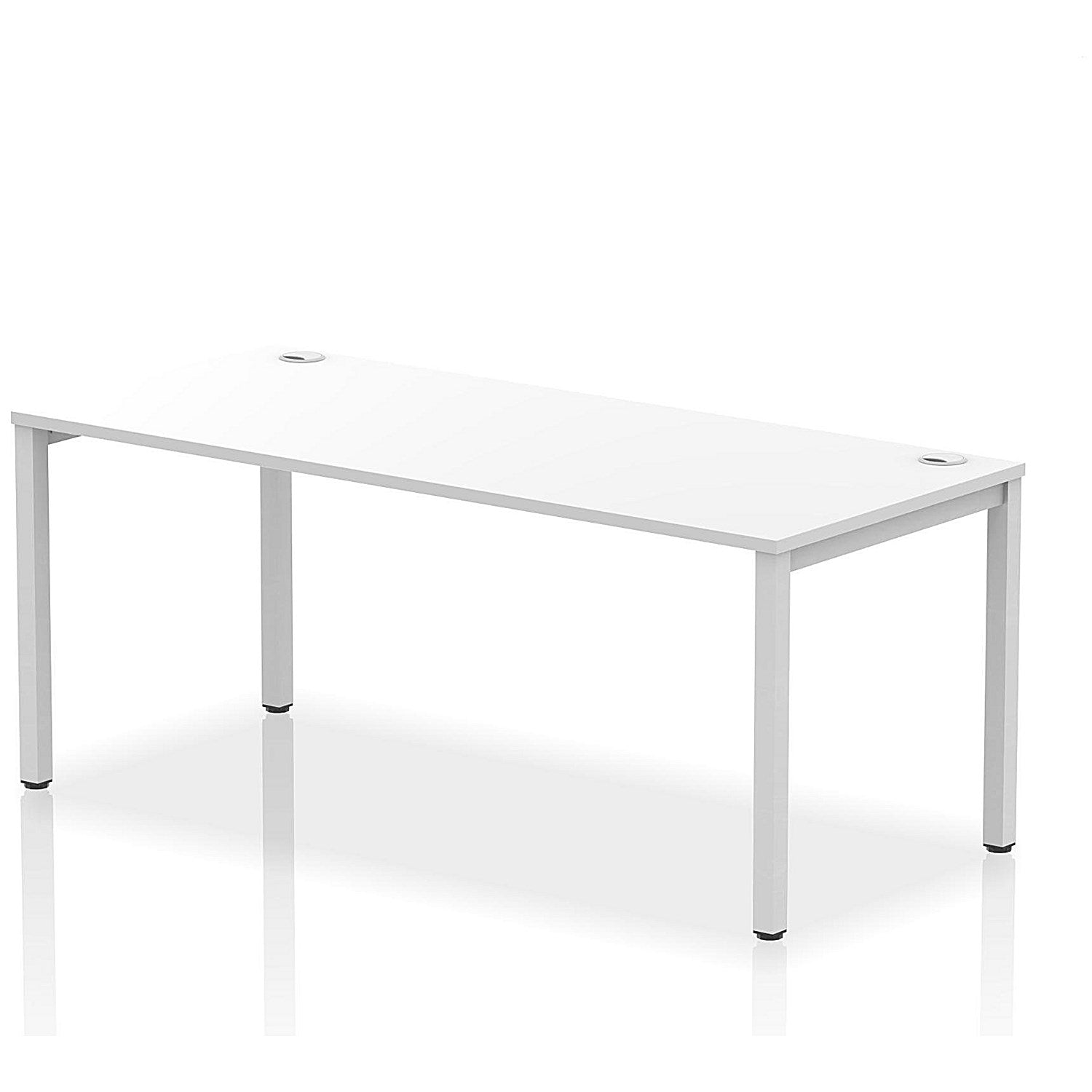 Impulse Bench Single Row 1800 Silver Frame Office Bench Desk White Easy2Order : IB00441