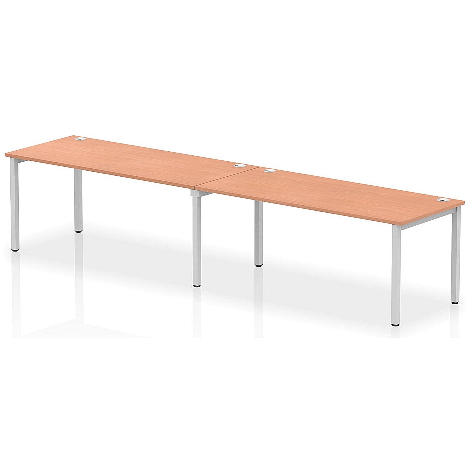 Impulse Bench Single Row 2 Person 1800 Silver Frame Office Bench Desk Beech Easy2Order : IB00448
